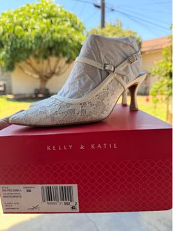White Lace heels