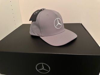 Mercedes-Benz Hat Gray Performance Cap Snapback Trucker Golf Racing Car Logo New