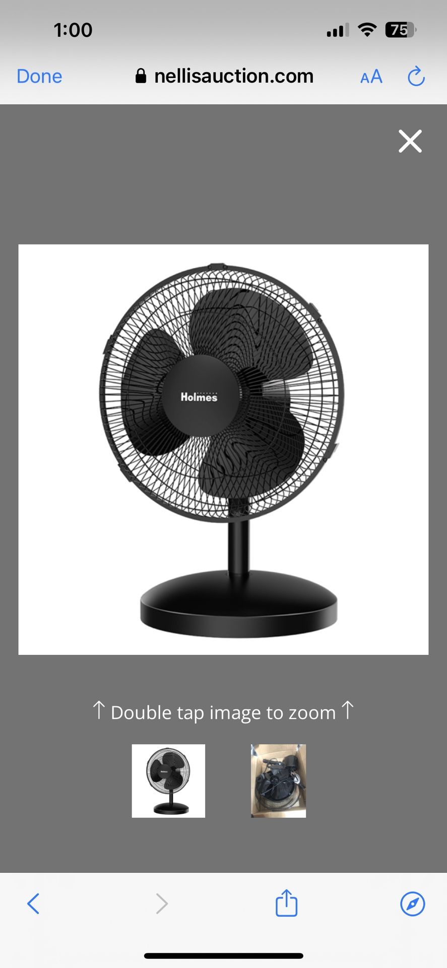 HOLMES 12" Table Fan, 75° Oscillation, 3 Speeds, 15° Adjustable Head Tilt, Ideal For Home, Bedroom Or Office, Black