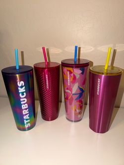 Four Starbucks Cups