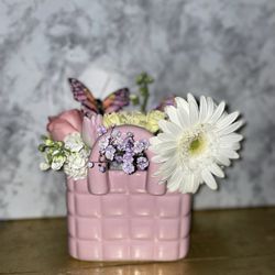 Flower Purse Basket Fresh Cut Flowers 