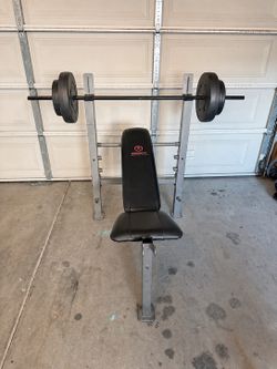 Marcy Bench Press W/ Barbell & Weights