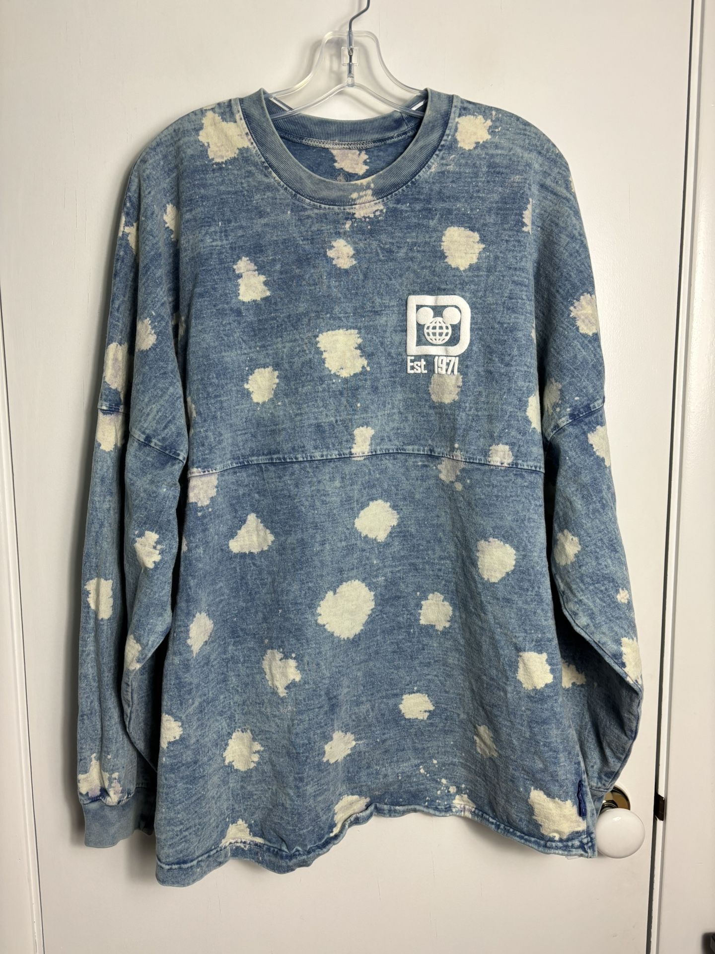 Disney Parks Walt Disney World Exclusive Denim Bleach Spirit Jersey Large