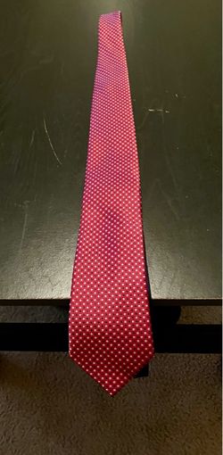 Tommy Hilfiger Red Geometric Pattern Silk Tie