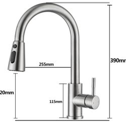 Kitchen Faucet with Pull Down Sprayer Brushed Nickel Single Handle Kitchen Sink Faucets with Pull Out Sprayer Stainless Steel Modern Commercial Farmho