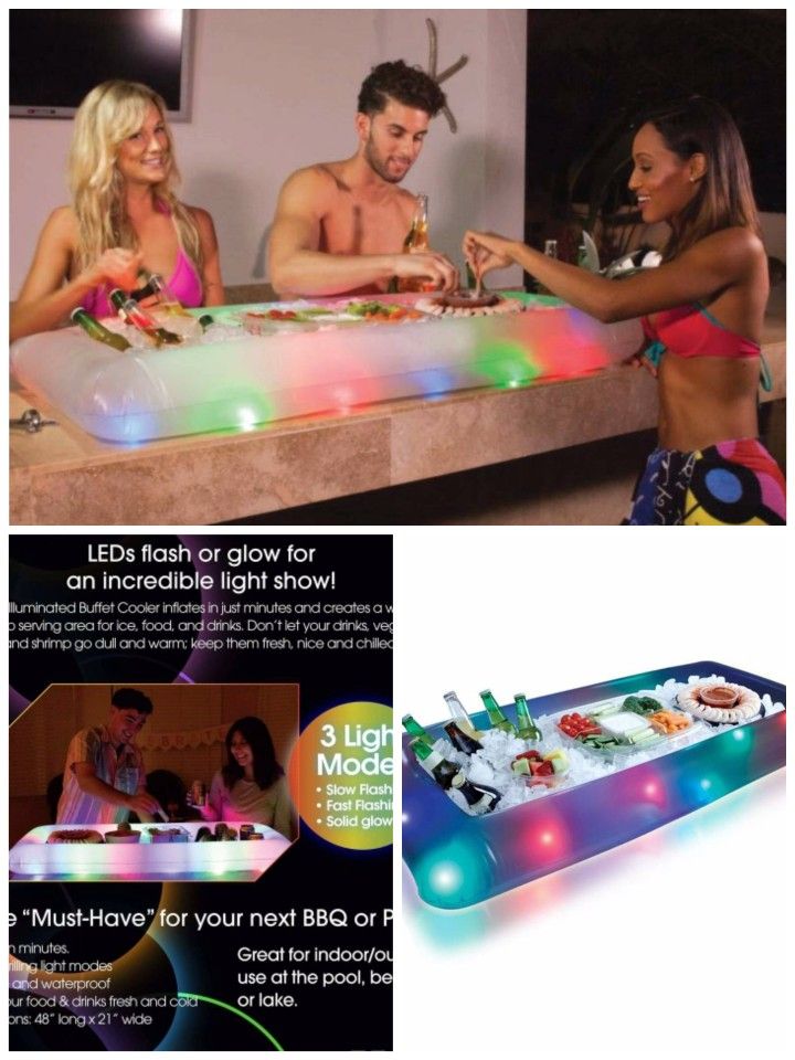 NEW IN BOX Inflatable Portable Buffet Table / Cooler / Birthday Party Table with Lights