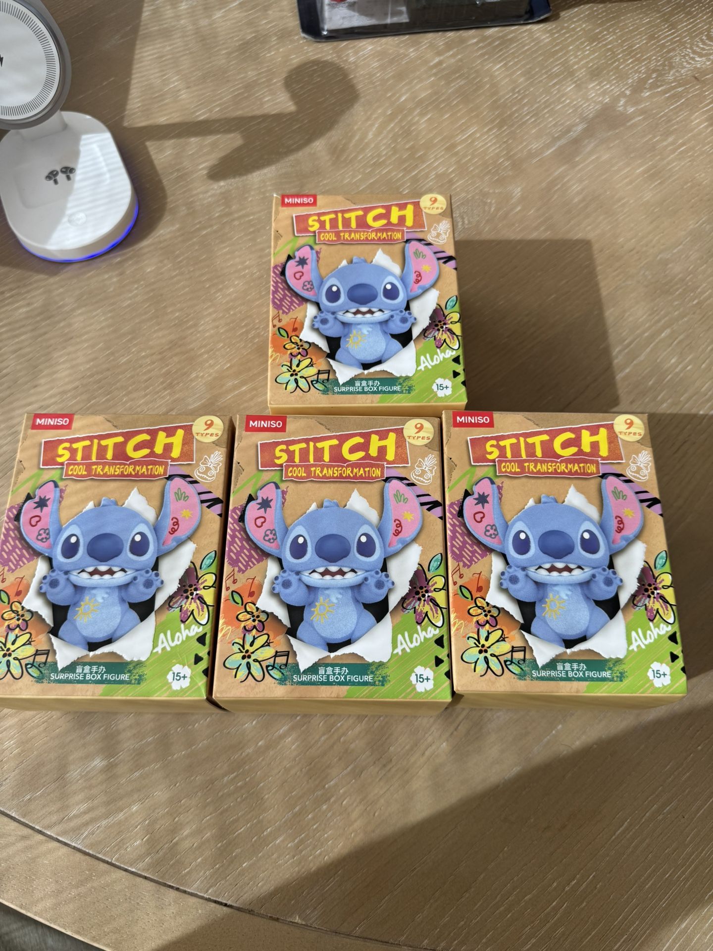 4 Boxes Of Disney Miniso Stitch Cool Transformation