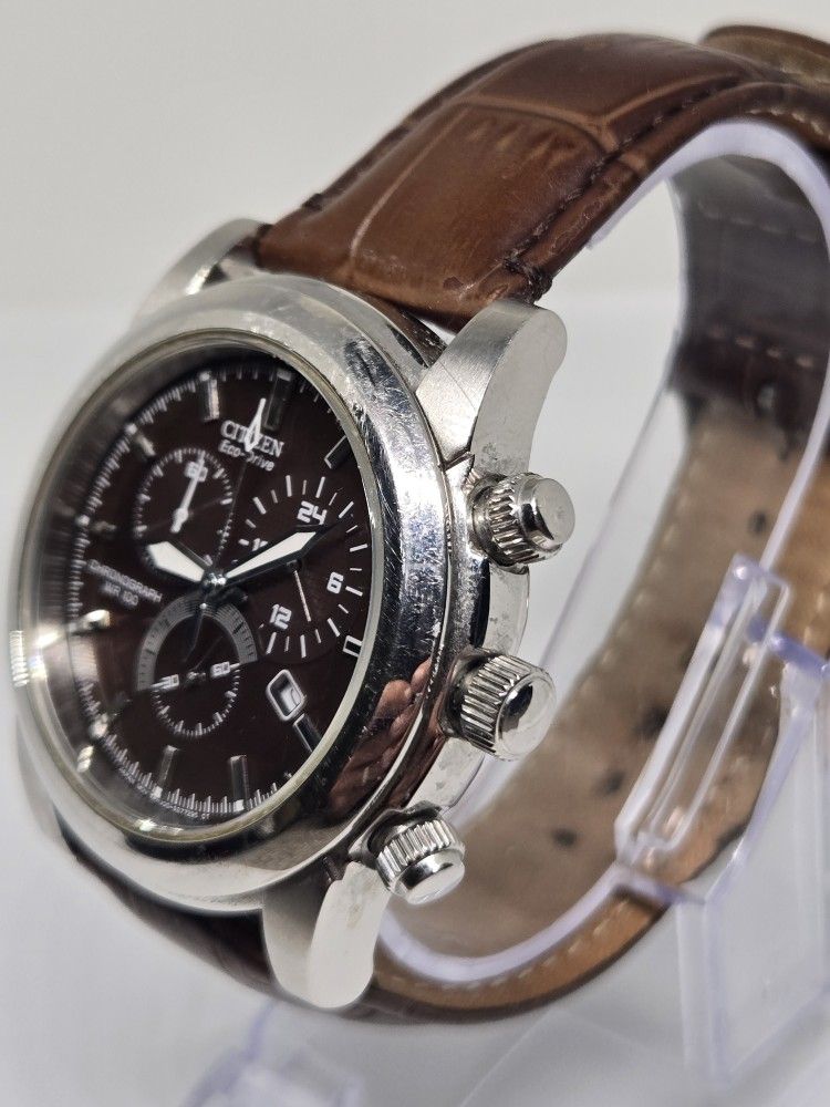 Citizen Chandler Eco-Drive Men's Watch H500-S049628 Brown Dial Chronograph