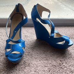 Women's Fashion Patent Leather Wedges Sandals Summer Open Toe Platform High Heel Shoes Back Zipper