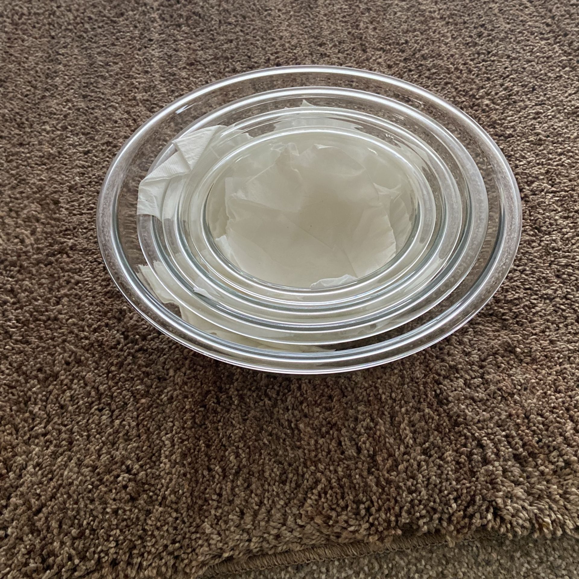 Vintage 4 Clear PYREX Nesting Bowls