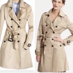 Banana Republic Tan Double Breasted Trench Coat - Size Small