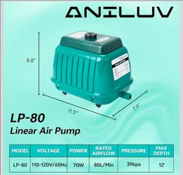 ANILUV LP-80 Septic Tank Linear Air Pump/Pond Aerator