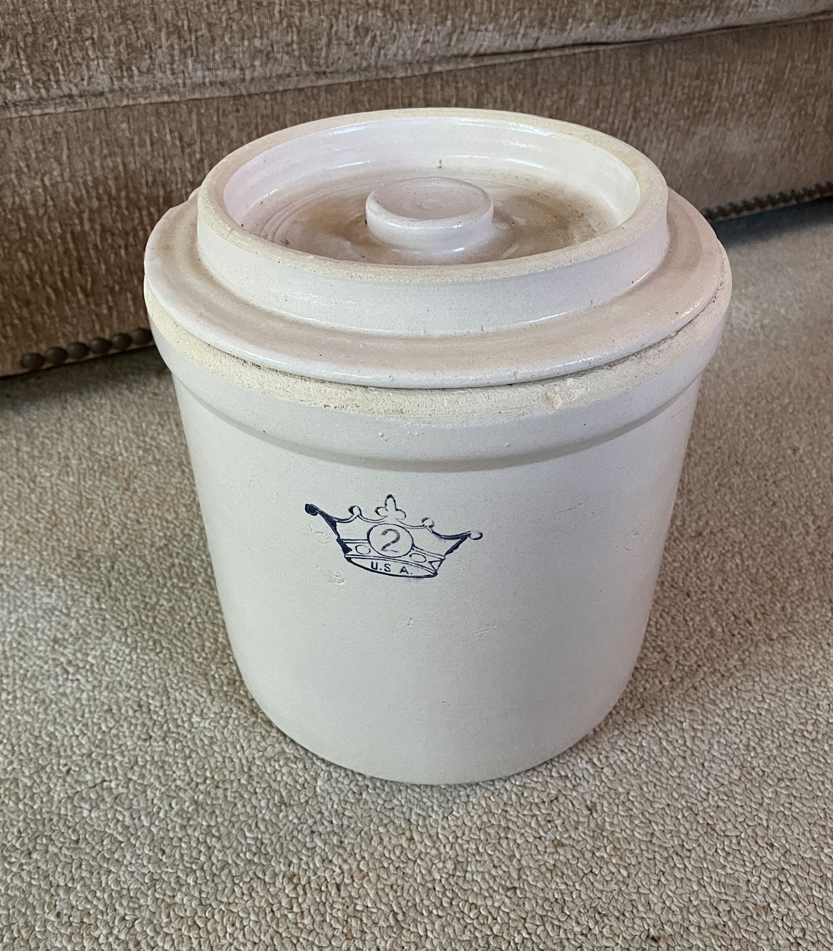 Antique Pickle Sauerkraut Crock Stoneware w/ Lid