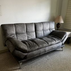 Serta Grey Futon— Expandable And With Armrests 