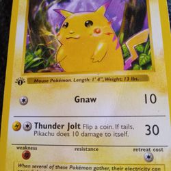 Pikachu 1st Edition Red Cheek