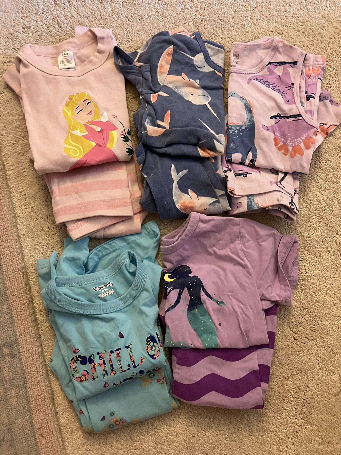 Girls Pajamas Size 8 Lot Sale