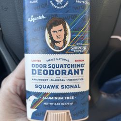 STRANGER THINGS Dr. Squatch limited edition deodorant in the Squawk Signal STEVE HARRINGTON