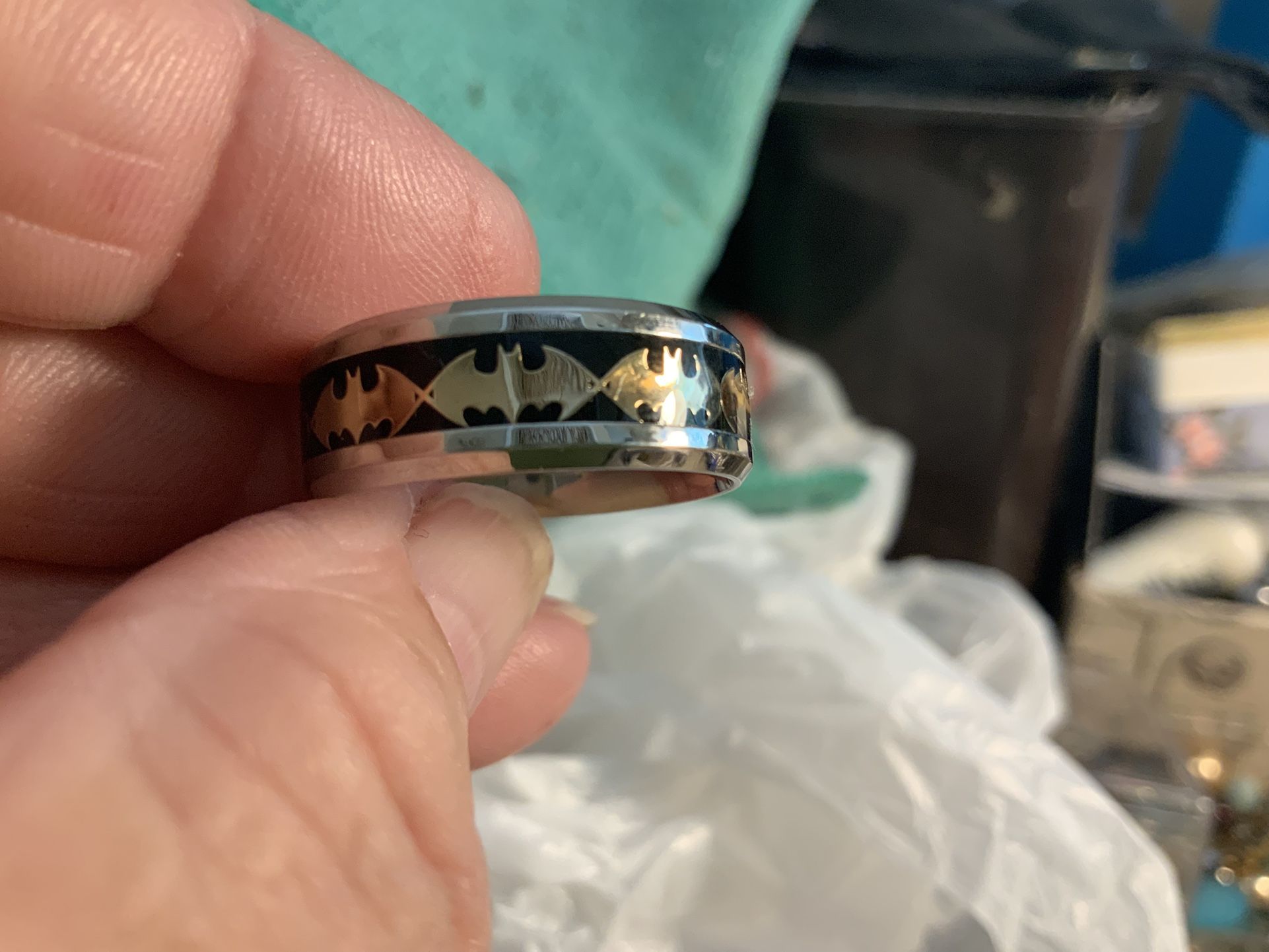 Titanium Batman Ring Men’s Size 11