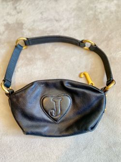 Y2K Vintage Juicy Couture Black Genuine Leather Baguette & Handbag Bag Preowned condition
