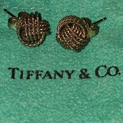 Tiffany & Co. Twist Rope Knot Somerset Stud Earrings, Sterling Silver .925
