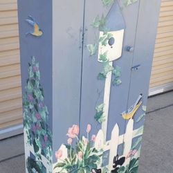 Beautiful Hand Painted Storage Cabinet/ Book Case