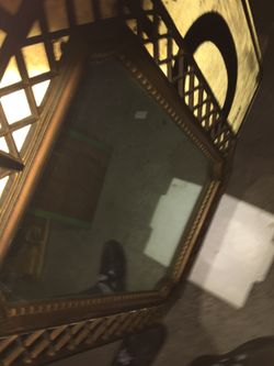 Vintage gold colored mirror 18 x17