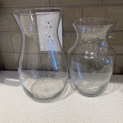 Clear vases-2 lot