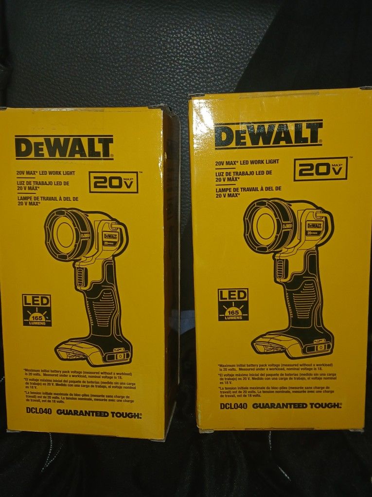 2 Brand New DeWalt 20v Max LED Work Lights