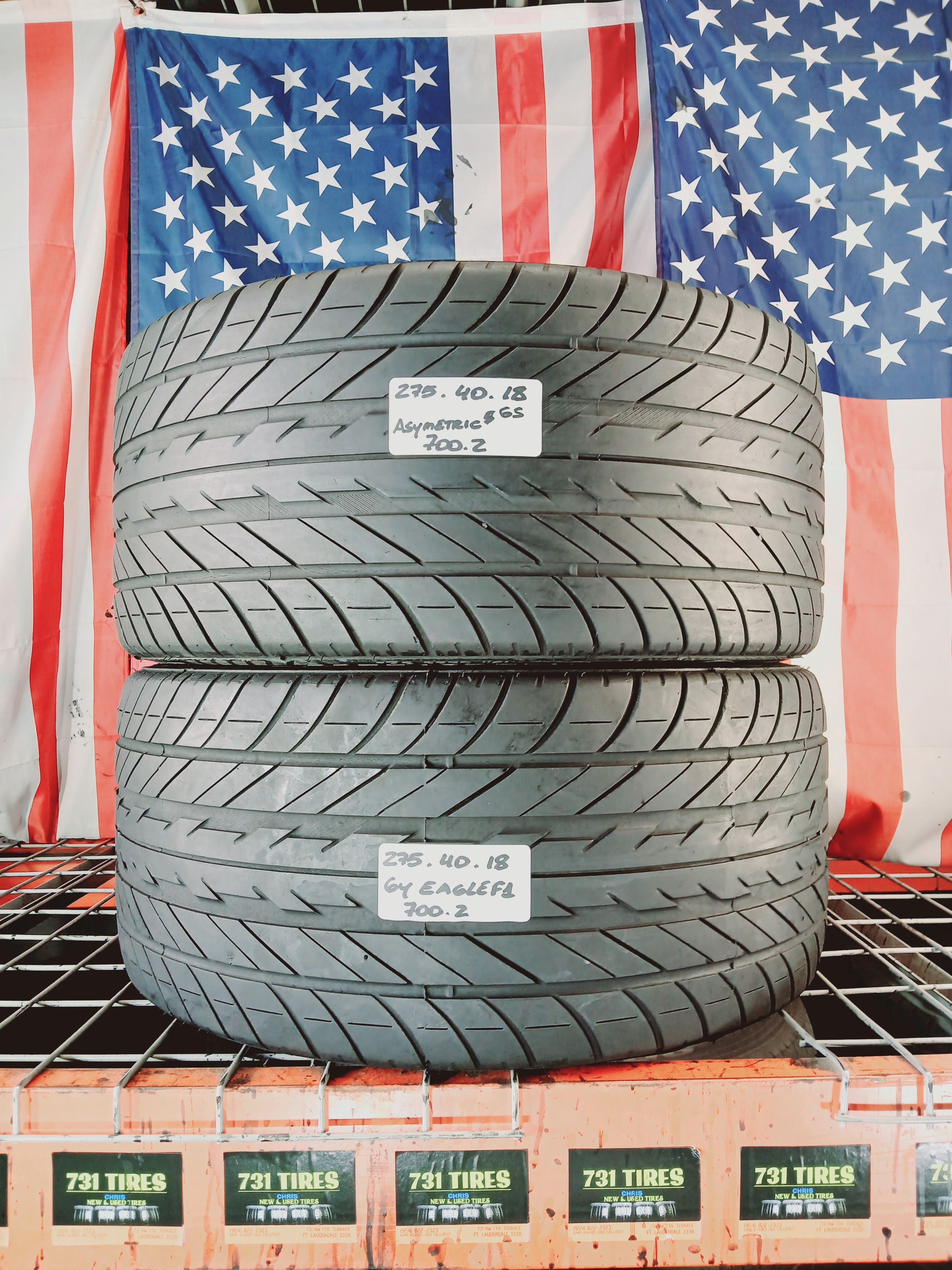275/40ZR18 GOODYEAR EAGLE F1 ASYMMETRIC RUN FLAT 275/40R18 USED TIRES 275 40 18