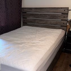 Queen Bed frame And Mattress