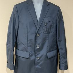 RefrigiWear Men’s Nylon Navy Blue Spring/Fall 34” Long Coat/Jacket, L