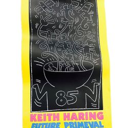 Original 1985 Keith Haring "Future Primeval" Exhibition Poster