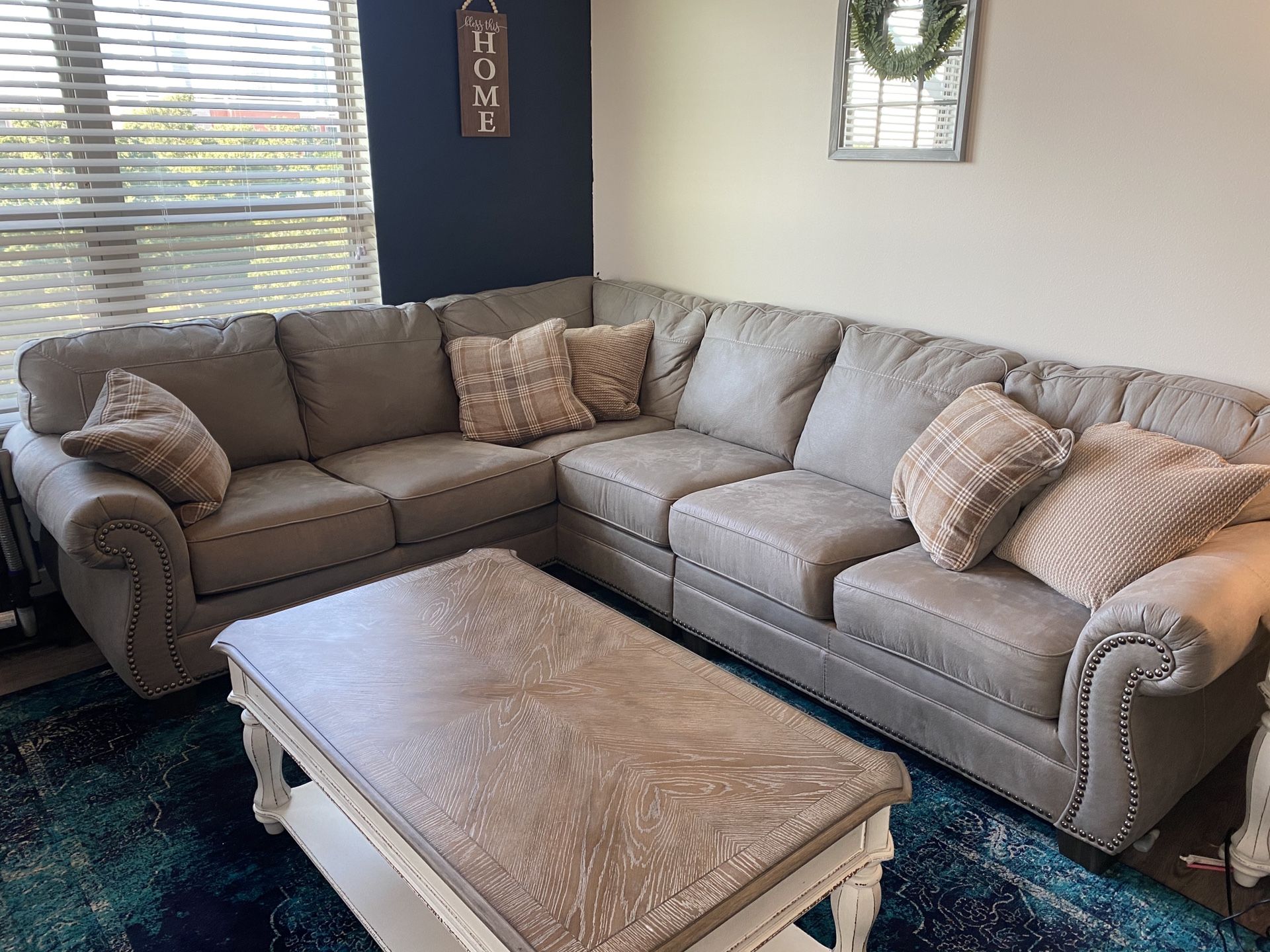 Gray Faux Leather Couch Must GO!