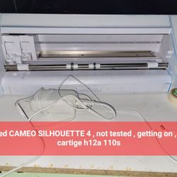 used CAMEO SILHOUETTE 4 , not tested , getting on , no cartige h12a 110s