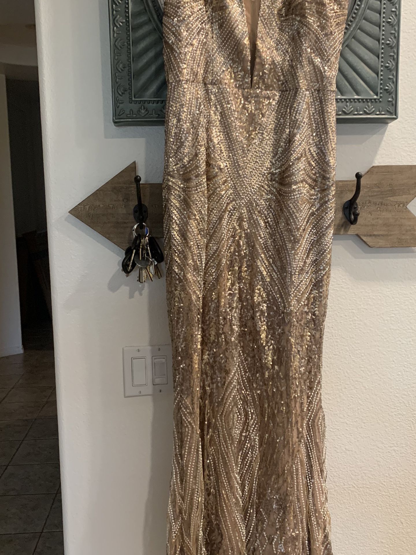 Gold Long Sequin Dress