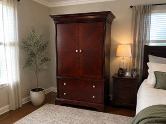 Luxury Cherry Wood Armoire Wardrobe Cabinet – Excellent Condition