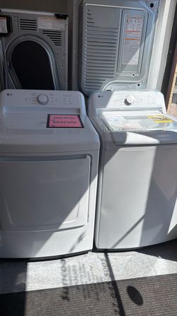 New scratch and dent LG washer and dryer set. 1 year manufacturing warranty