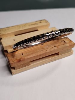 Sterling Silver "Masterpiece 925" Closed  Enamel Bangle Bracelet 14.47 Grams 