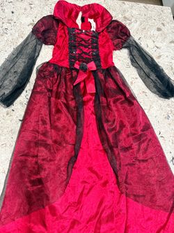 Red and Black Gothic Vampire Halloween Costume Dress