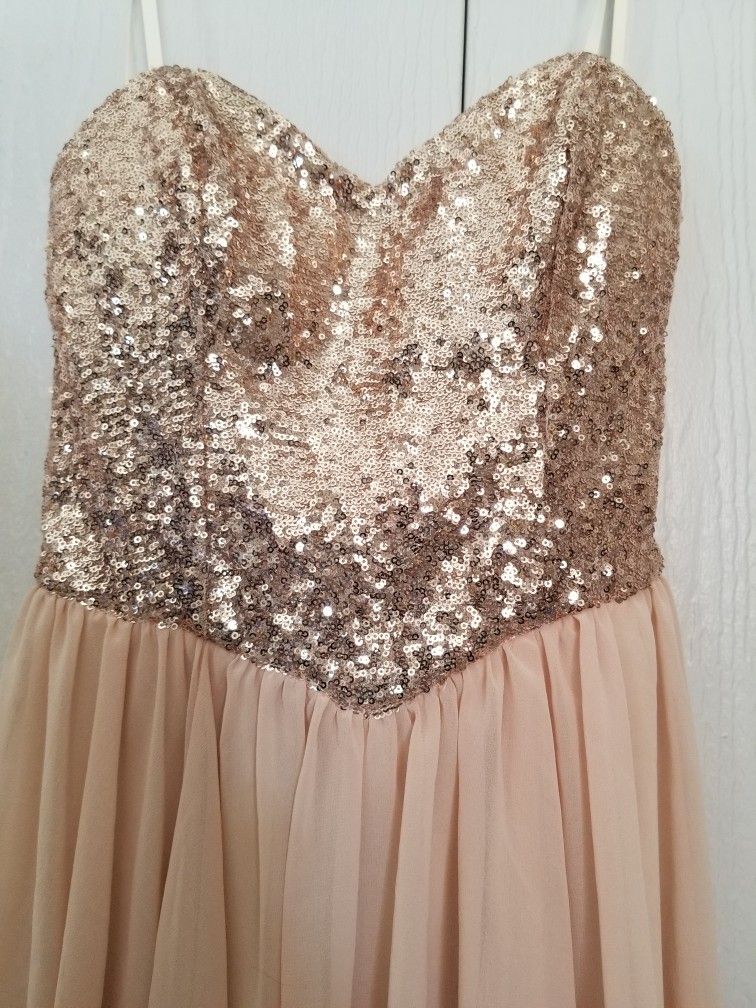 Sequin ROSE QUARTZ Chiffon Dress