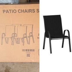 **Brand New** Black Textilene Patio Chairs