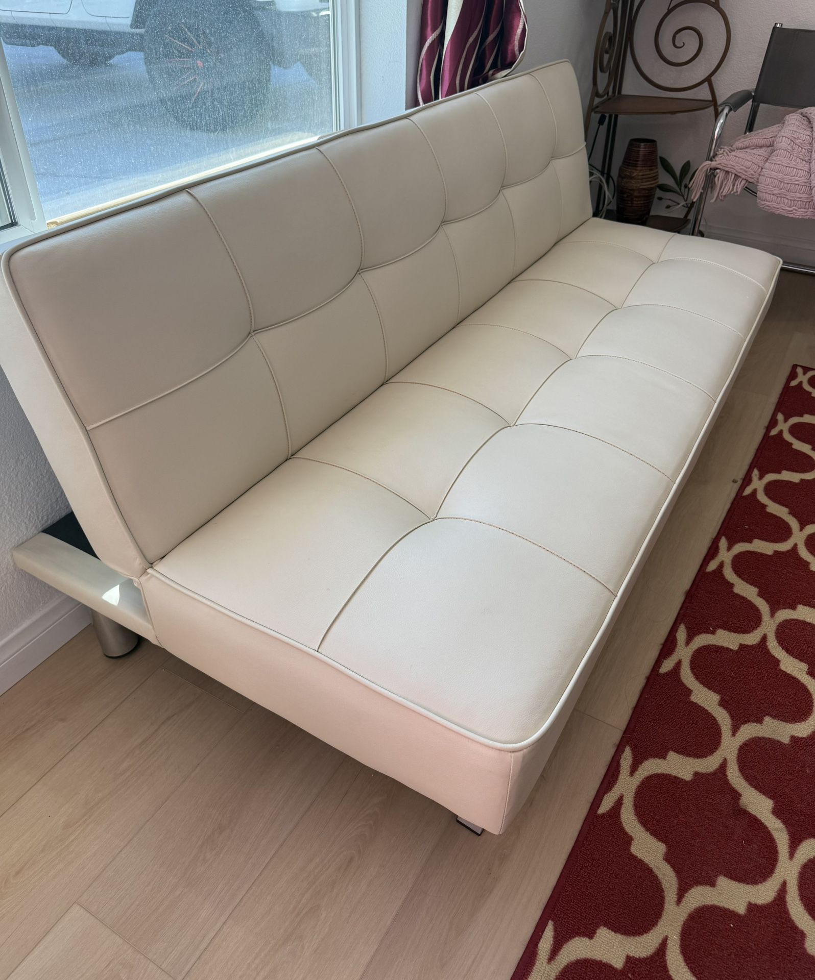 White Futon (couch to Bed)