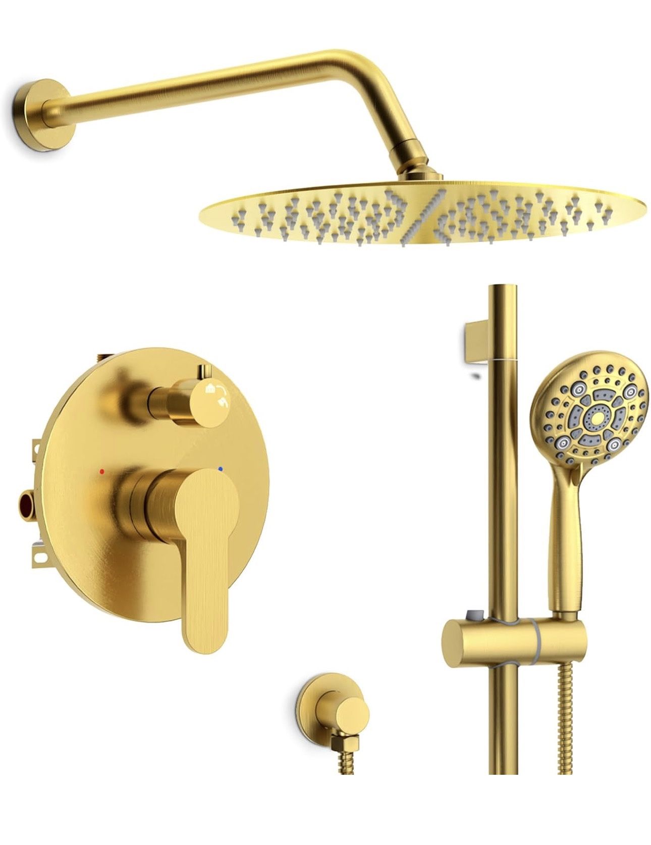 12 Inch Brushed Gold Shower System