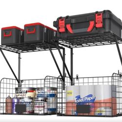 ZEUKMXOO Garage Wall Shelving, Garden Garage Organization and Storage Shelf with Wire Baskets, Heavy Duty Wall Organizer for Laundry, Workshop