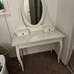 Ikea White Glass top Vanity