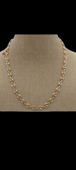 18K 53.90 gm Real Gold Layered Filled 22 Inch 8mm Puffed Mariner Chain