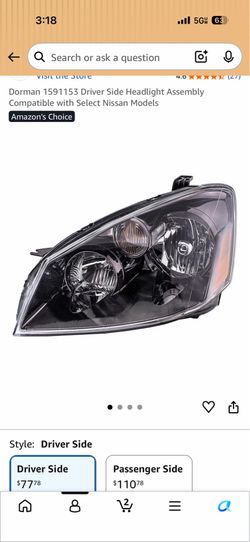 Nissan Altima 2005-2006 Headlight Assembly Set