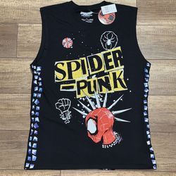 Spiderman Spider Punk Marvel Sleeveless Alternative Emo Grunge T Shirt Mens M