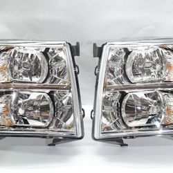 2007 To 2014 Chevrolet Silverado Chrome Headlights Luces Micas Focos Cromados Calaveras
