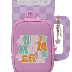 Tumbler 3 piece Accessory Set pouch in My Mom Era/flower straws topper/chain fun